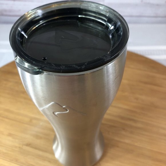 Ozark Trail Large Pilsner Silver Steel Tumbler w/ Lid Hot Cold 9" Tall - Picture 2 of 10